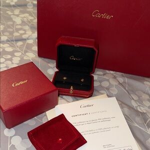 Pre- Loved Cartier LOVE STUD EARRINGS 18K Rose Gold * FIRMED PRICE*